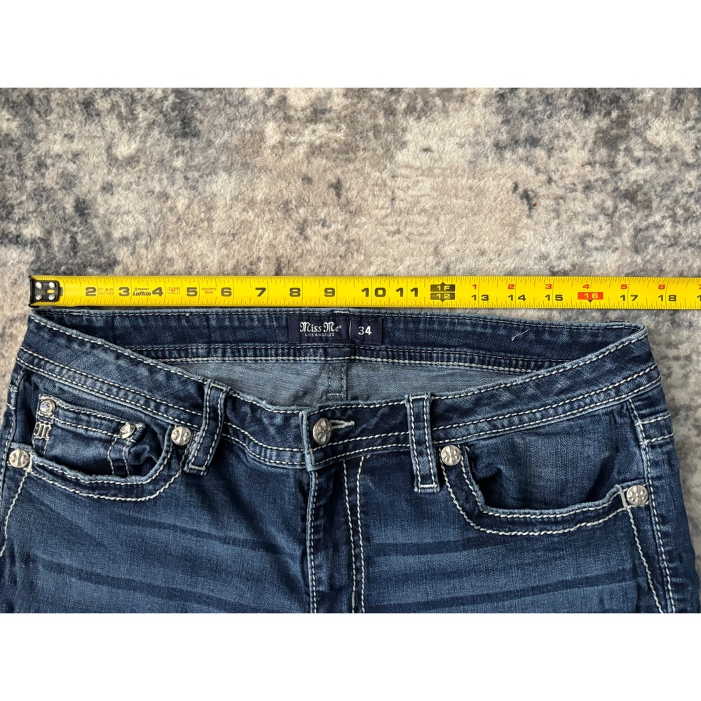 Miss Me Dark Indigo Boot Cut Jeans with Fading - Picture 11 of 13